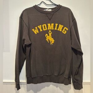 Blue 84 Men's Crewneck Sweater - Black with Yellow Wyoming Graphic